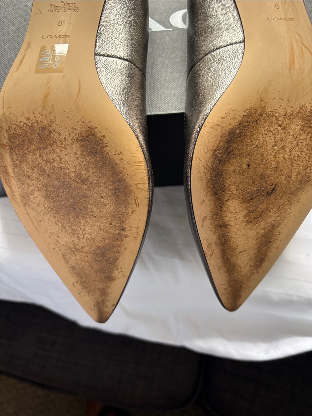 Coach Pewter Metallic Pointed-Toe Pumps - Picture 4 of 8